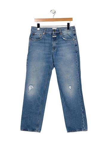 Pre-owned Closed High-rise Straight Leg Jeans In Blue
