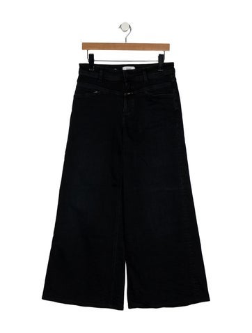 Pre-owned Closed Mid-rise Wide Leg Jeans In Blue