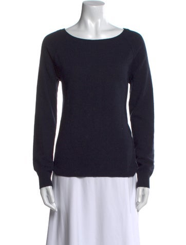 Pre-owned Closed Cashmere Bateau Neckline Sweater In Blue