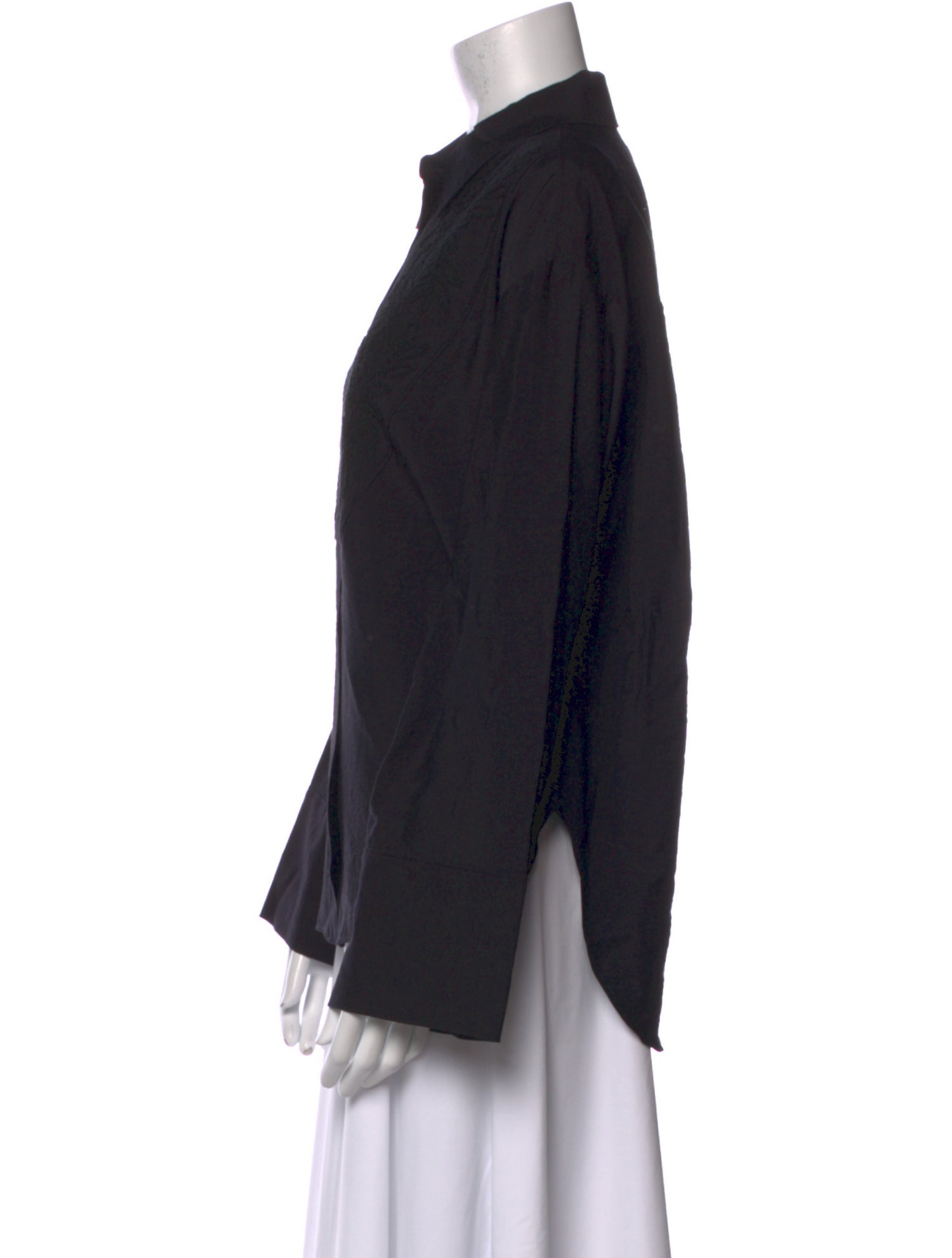 Closed Long Sleeve Button-Up Top