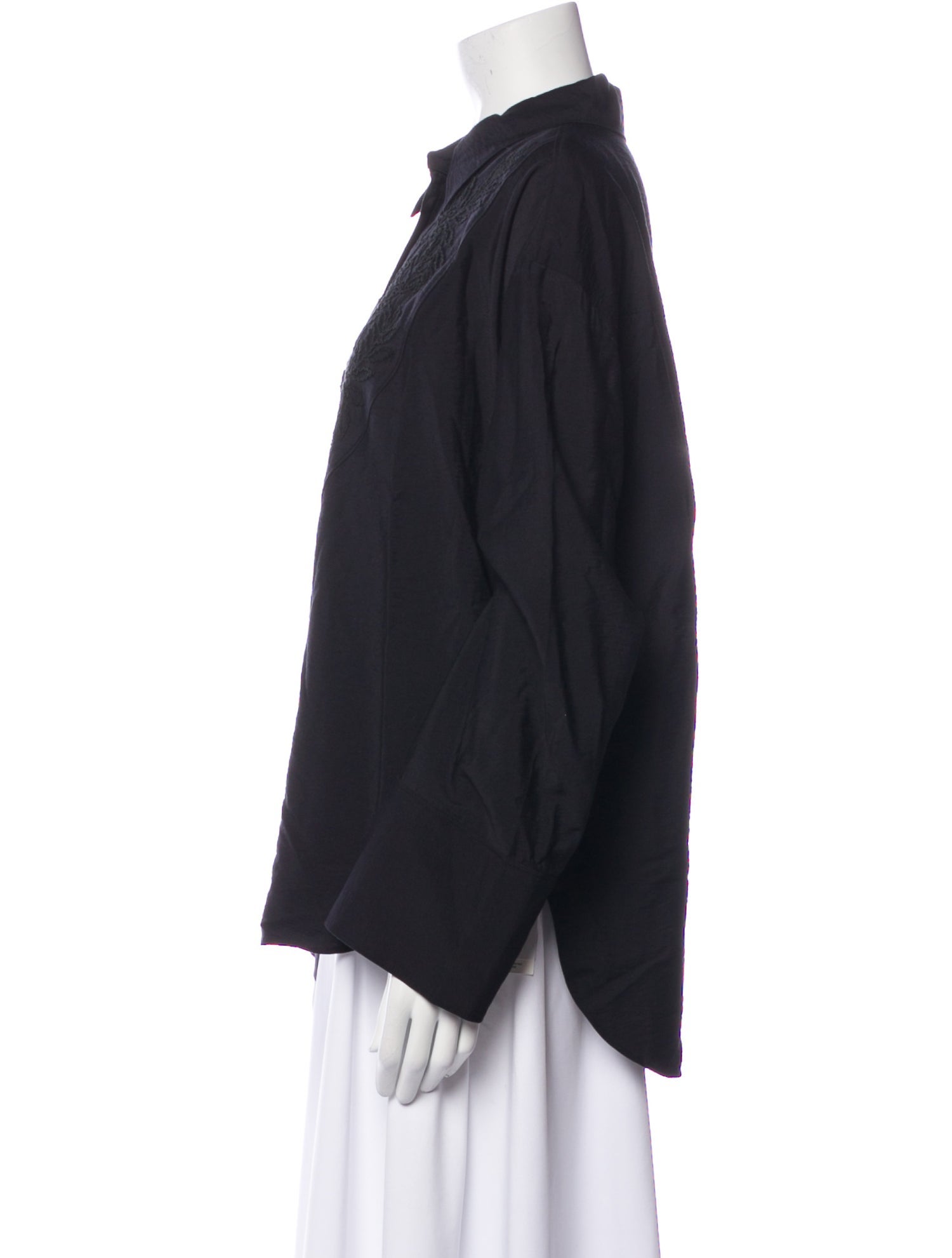 Closed Long Sleeve Button-Up Top