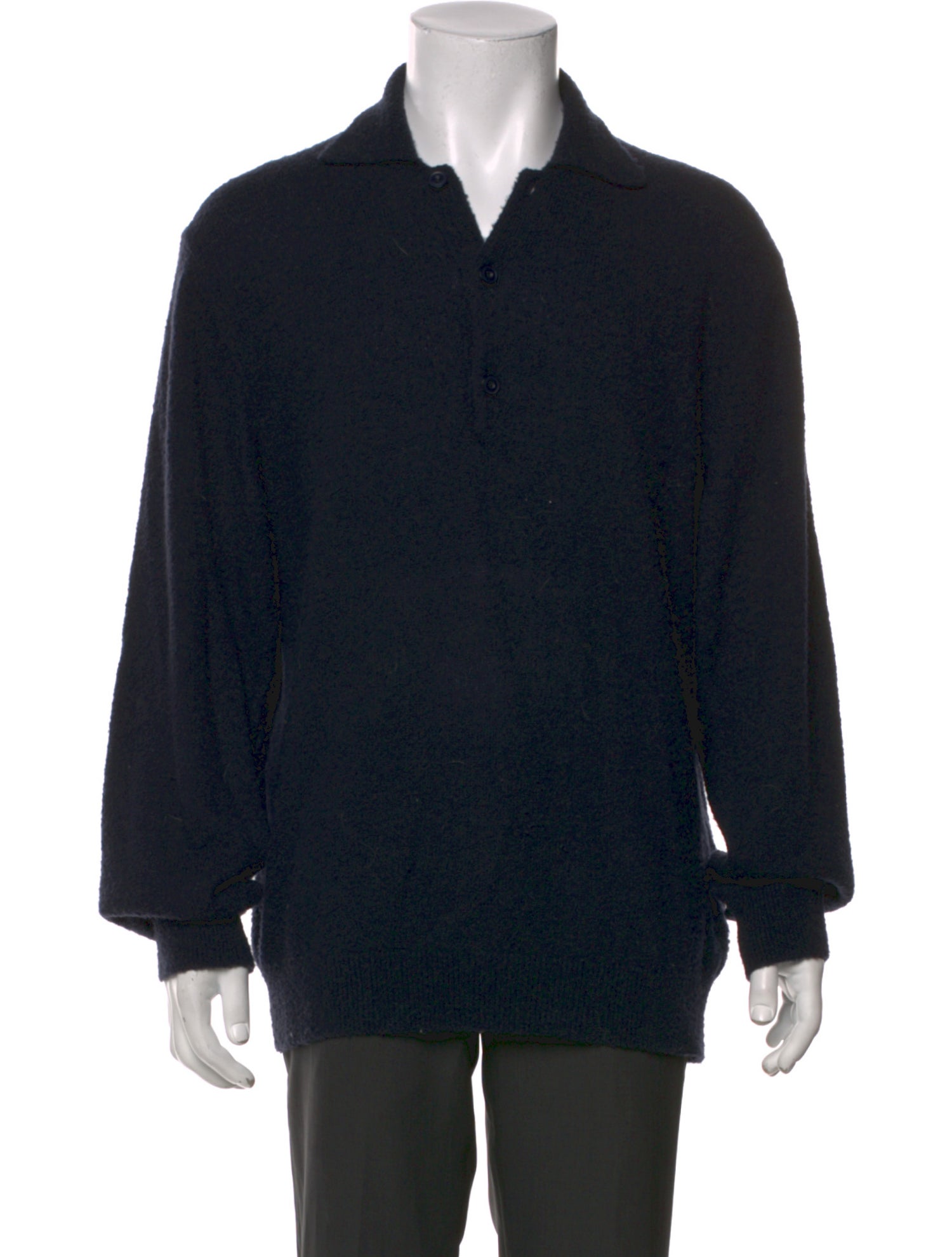 Closed Wool Collar Polo Sweater