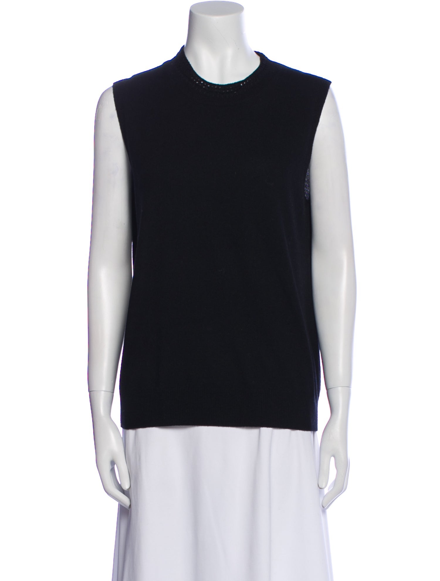 Closed Crew Neck Sleeveless Top