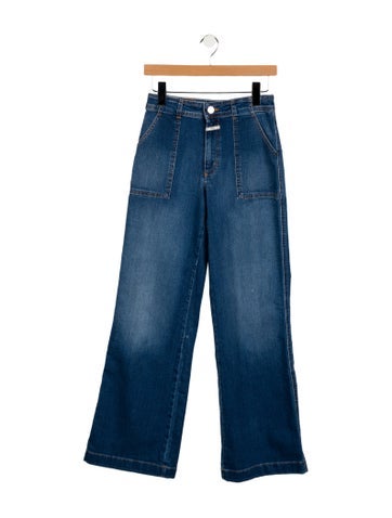 Pre-owned Closed Mid-rise Wide Leg Jeans In Blue