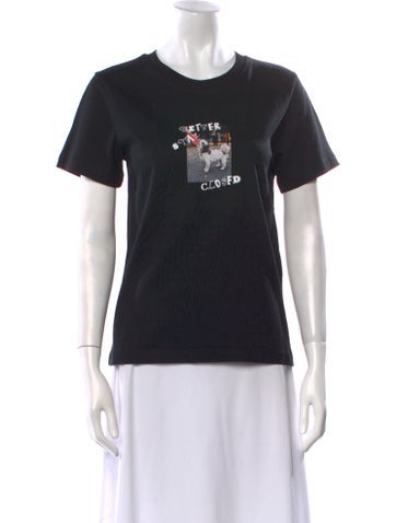 Pre-owned Closed Graphic Print Crew Neck T-shirt In Black