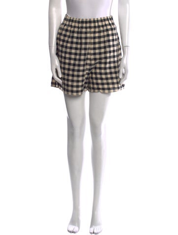 Pre-owned Closed Plaid Print Mini Shorts In Purple