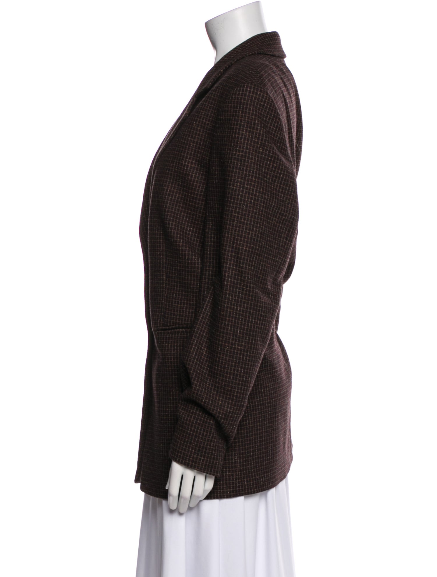 Closed Plaid Print Blazer