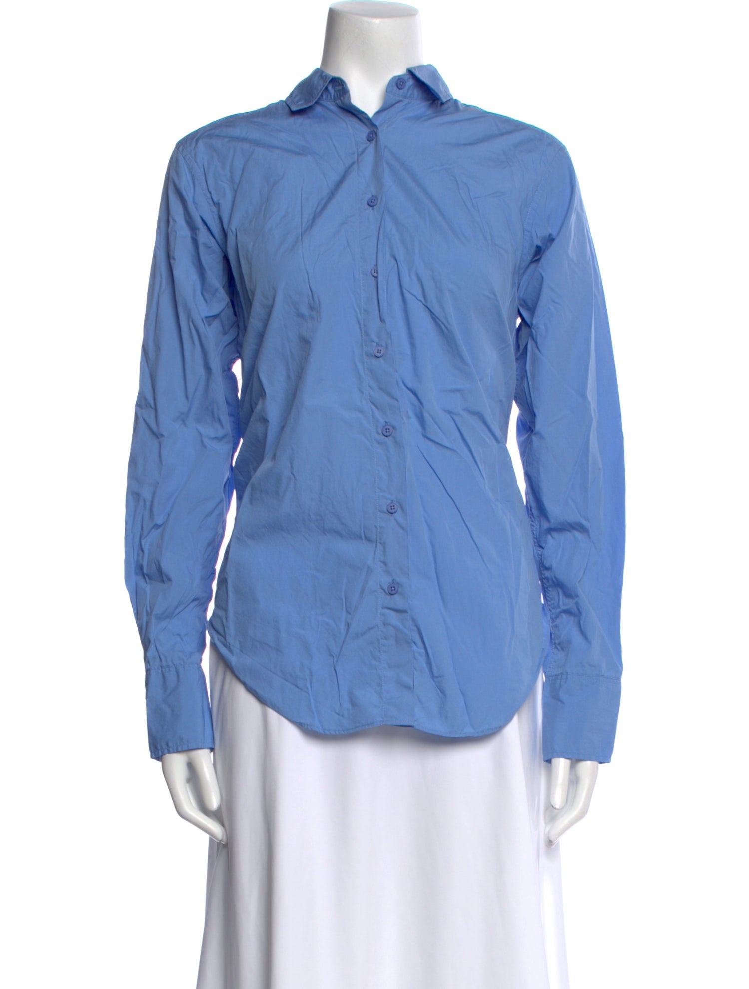 Closed Long Sleeve Button-Up Top