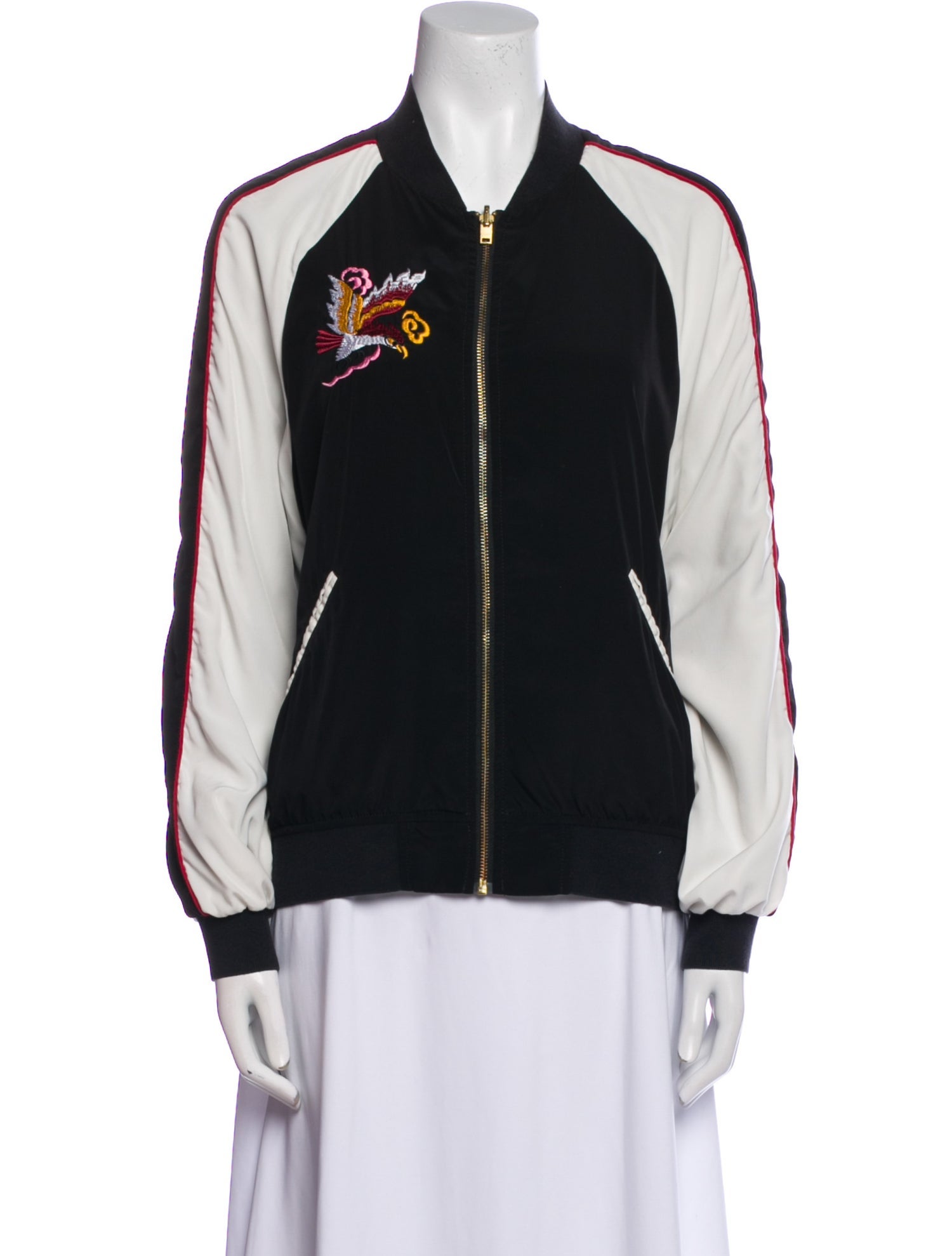 Closed Graphic Print Bomber Jacket