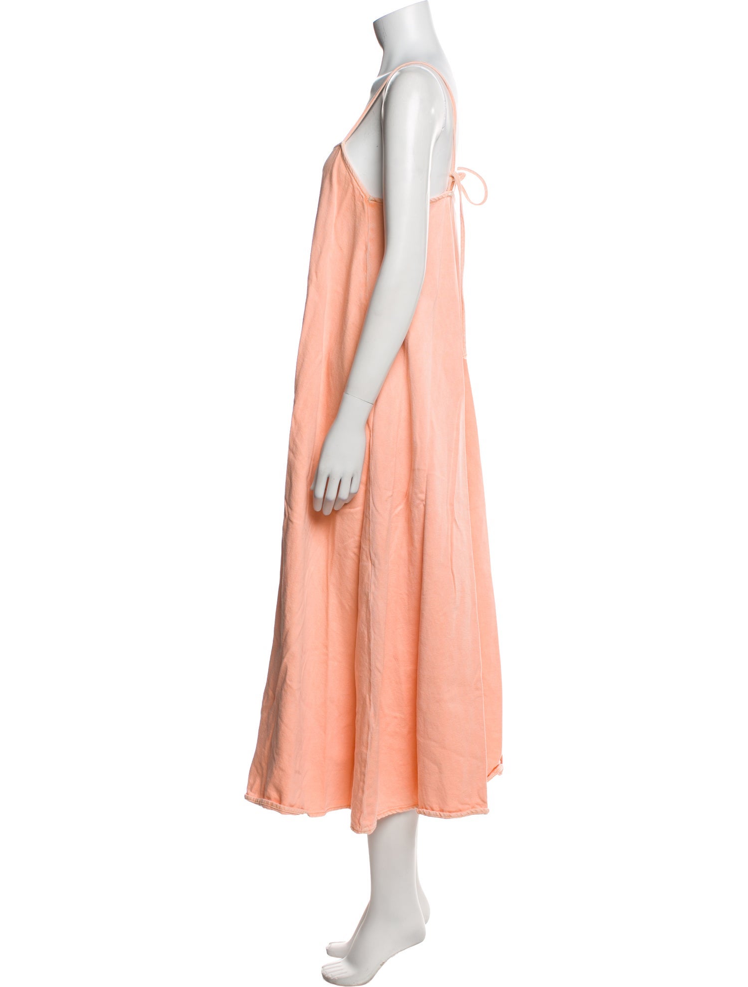 Closed Square Neckline Midi Length Dress