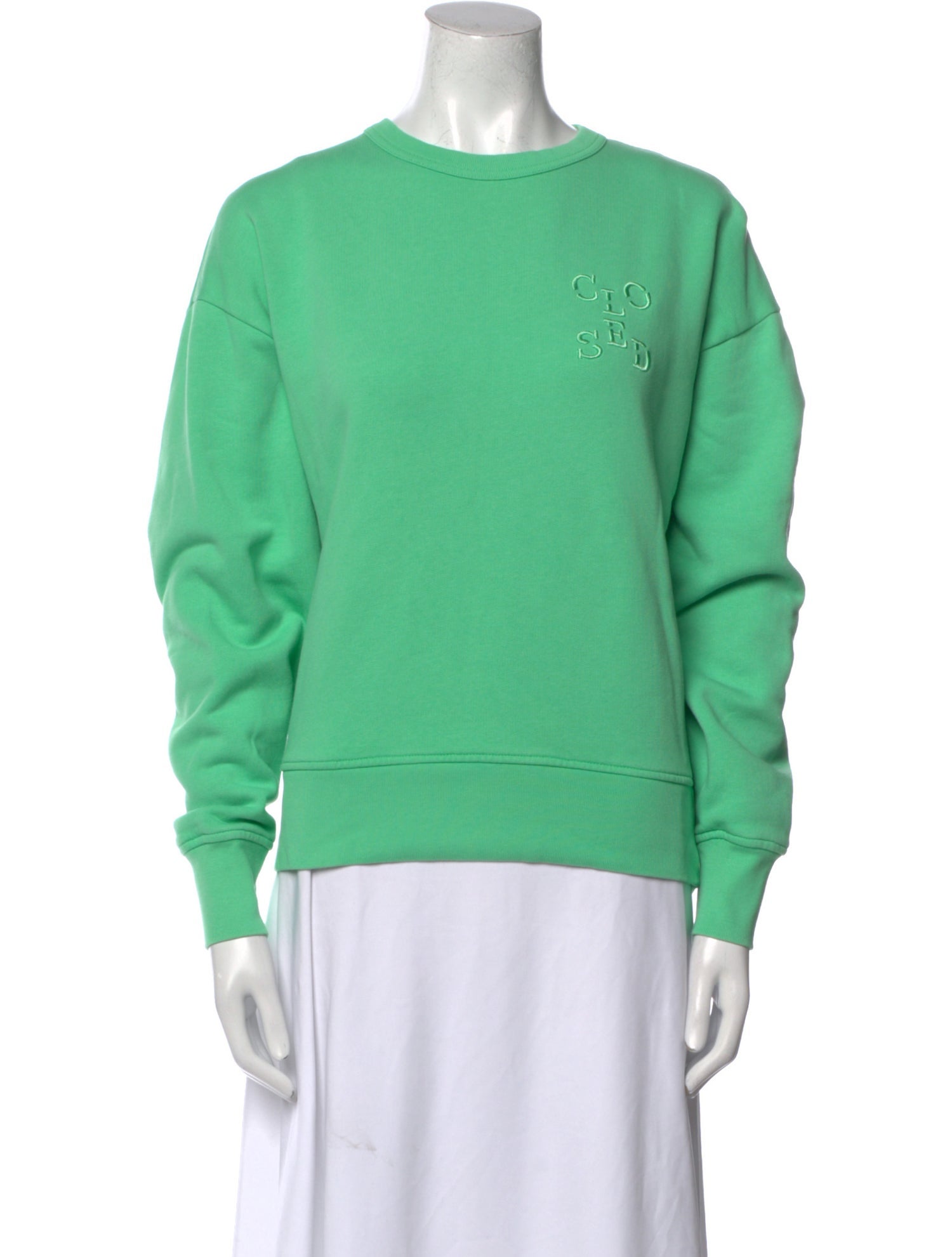 Closed Crew Neck Long Sleeve Sweatshirt