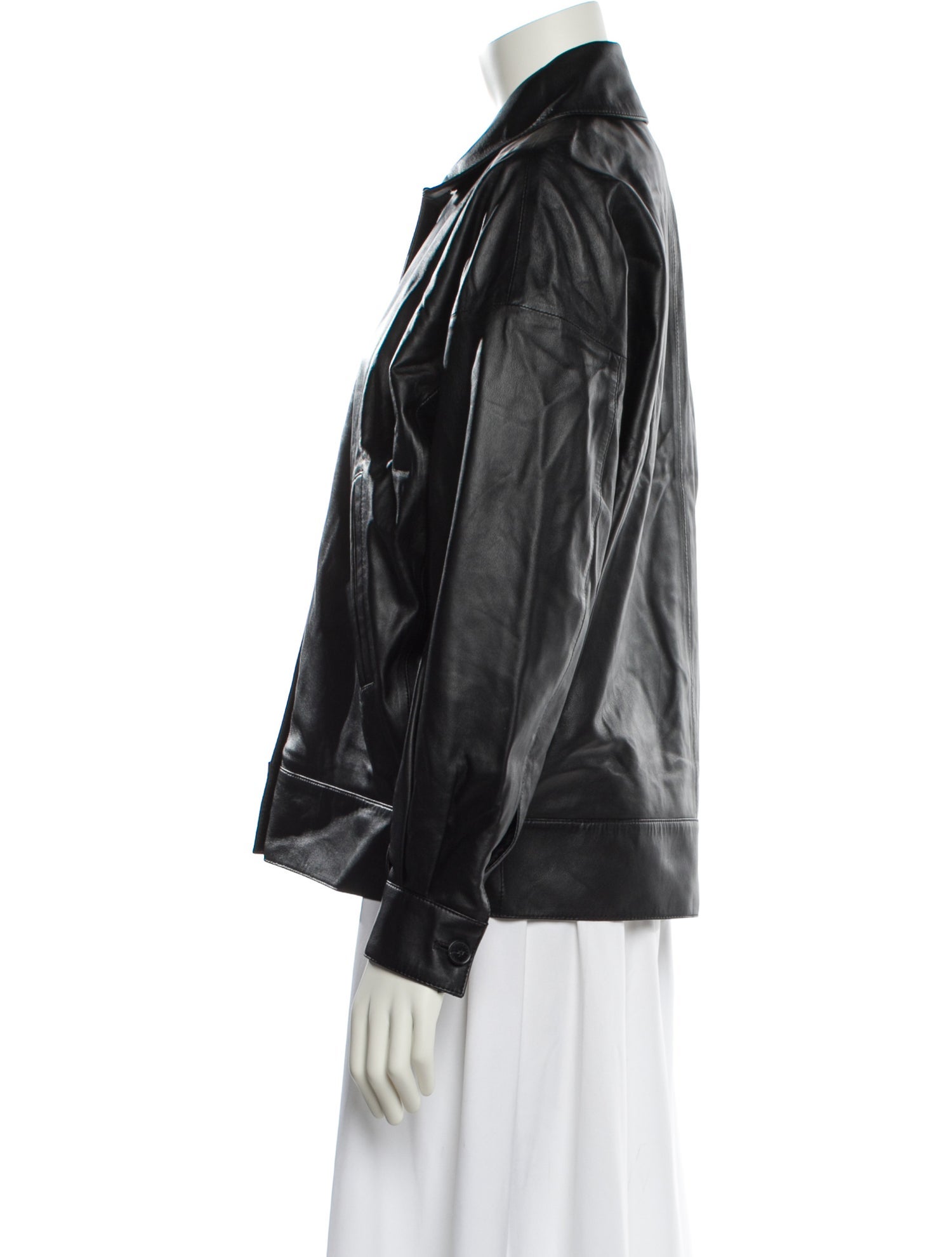 Closed Leather Bomber Jacket