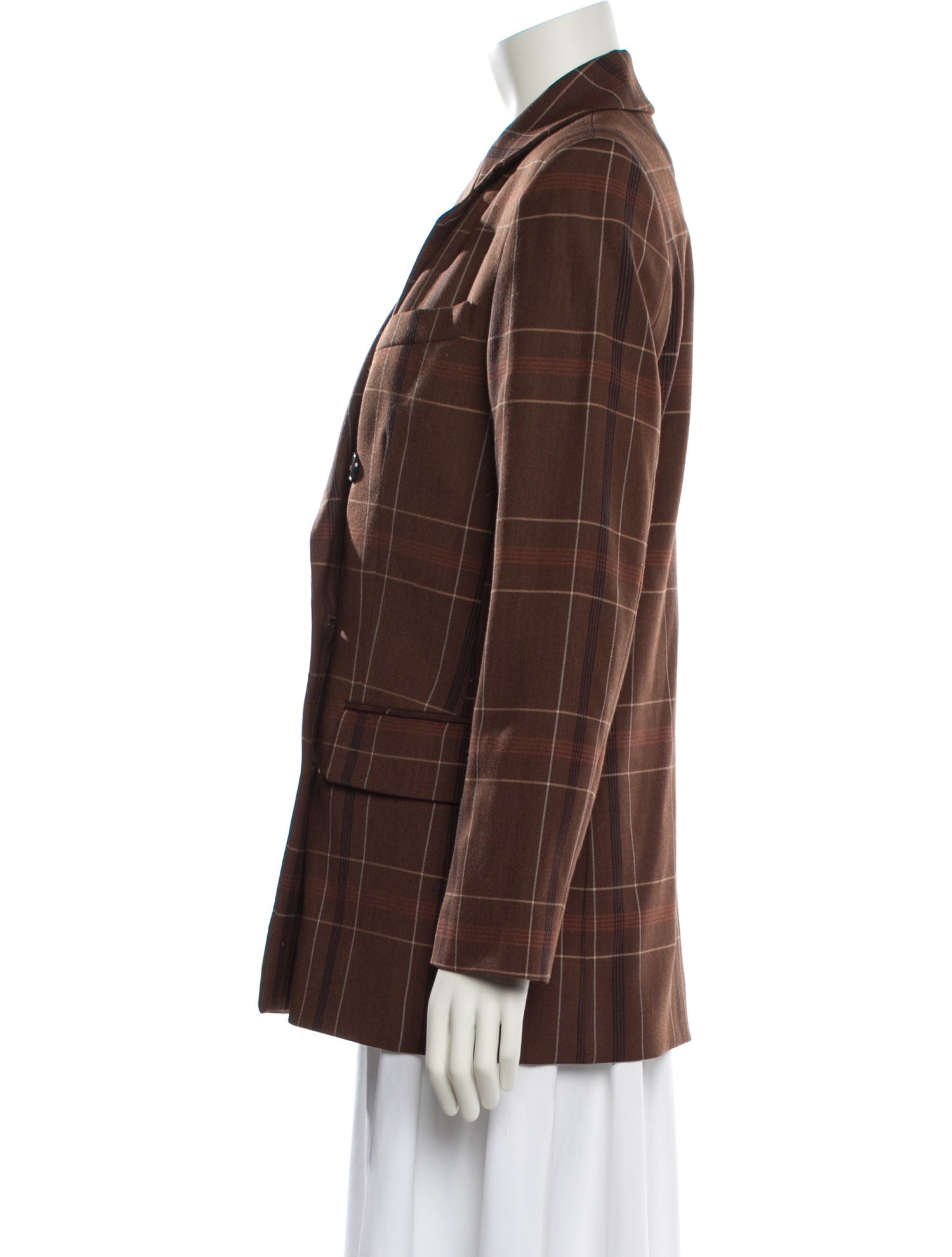 Closed Plaid Print Blazer