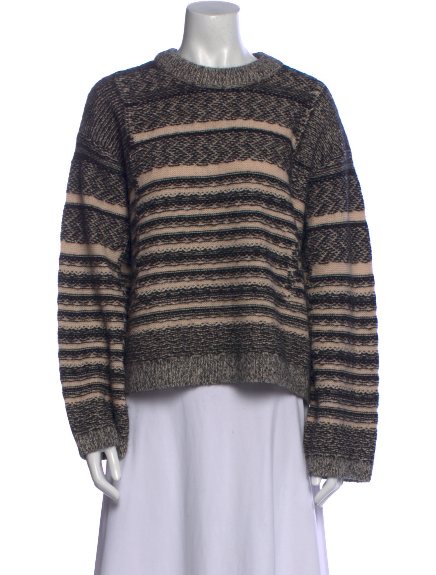 Closed Striped Crew Neck Sweater