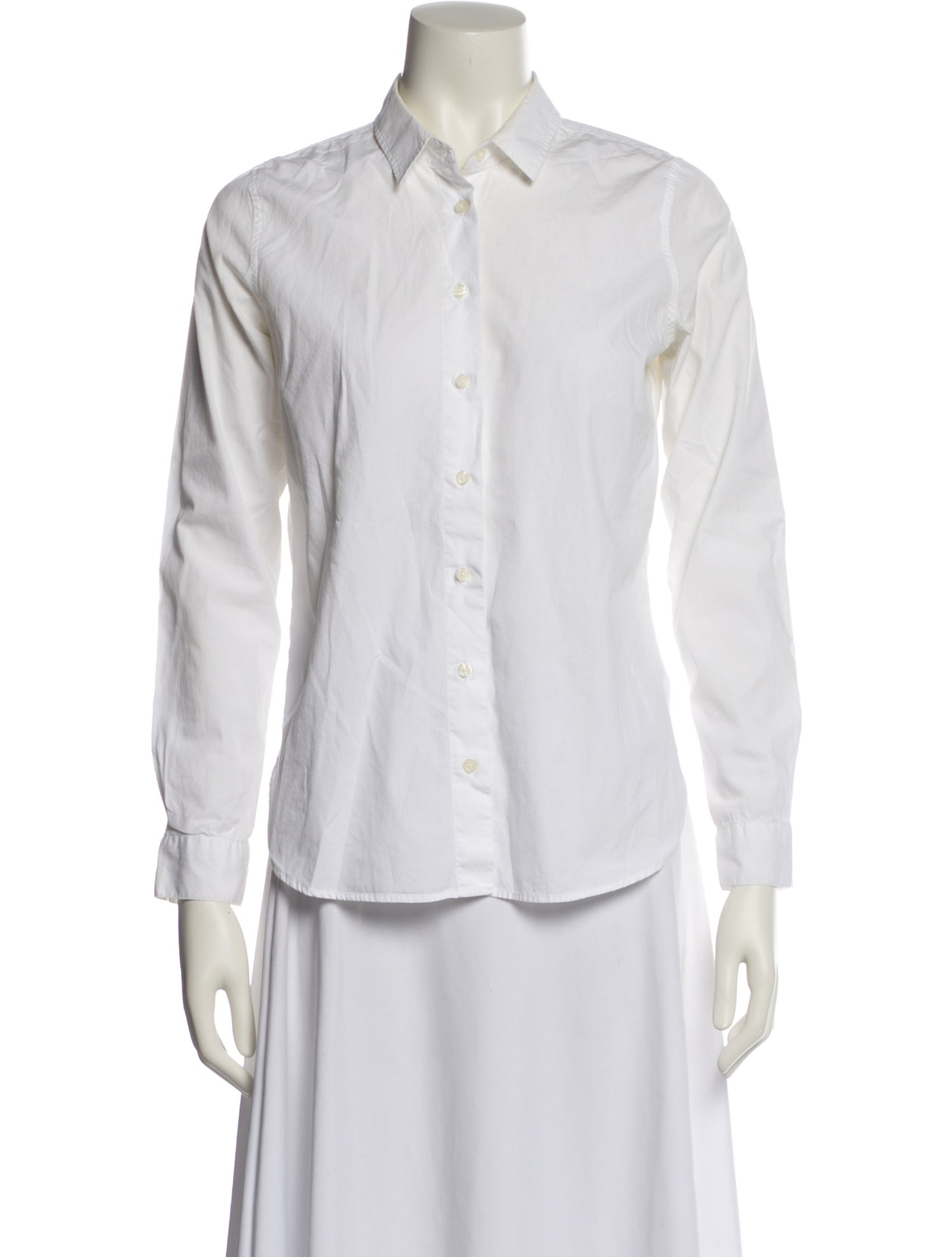 Closed Long Sleeve Button-Up Top