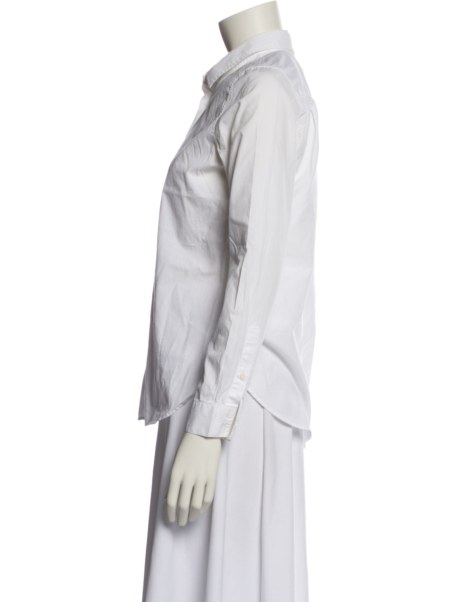 Closed Long Sleeve Button-Up Top