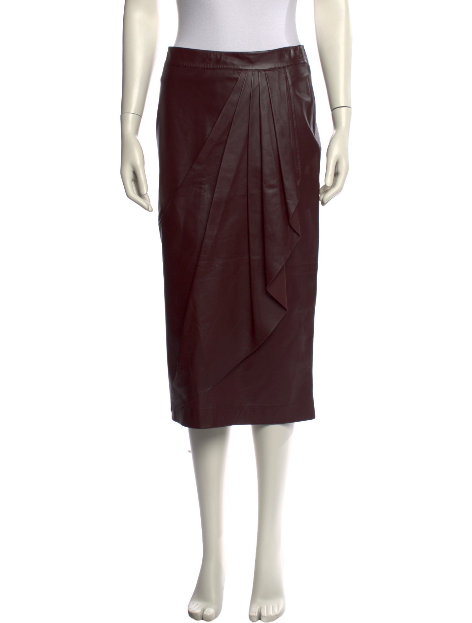 Closed Lamb Leather Knee-Length Skirt w/ Tags