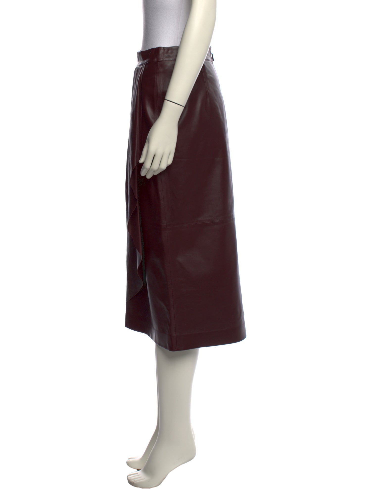 Closed Lamb Leather Knee-Length Skirt w/ Tags