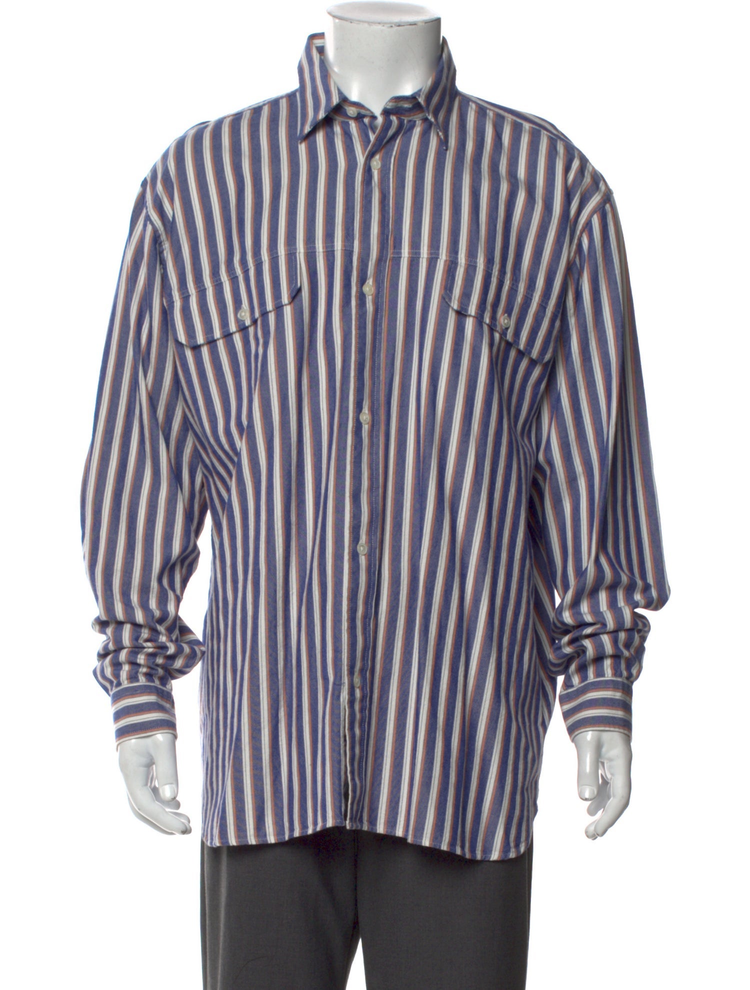 Closed Striped Long Sleeve Shirt