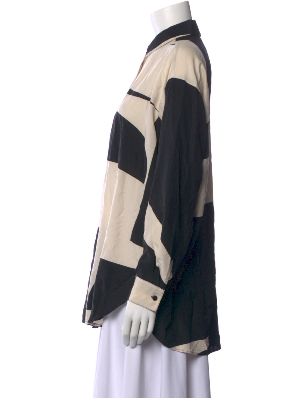 Closed Colorblock Pattern Long Sleeve Button-Up T… - image 2