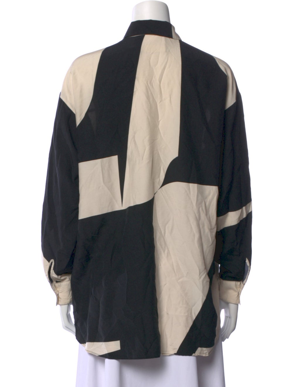Closed Colorblock Pattern Long Sleeve Button-Up T… - image 3