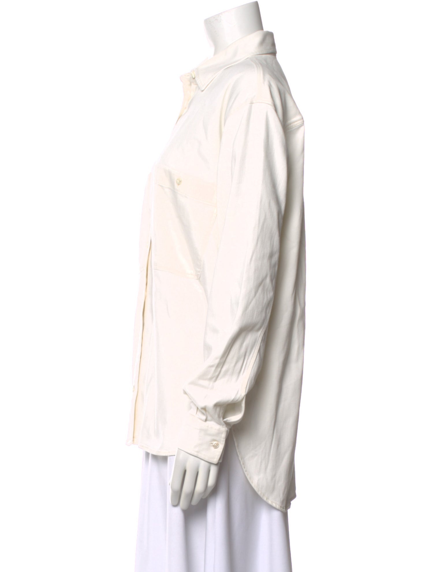 Closed Long Sleeve Button-Up Top