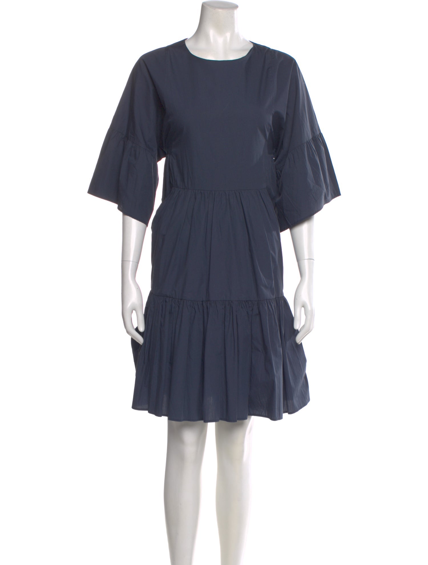 Closed Crew Neck Knee-Length Dress