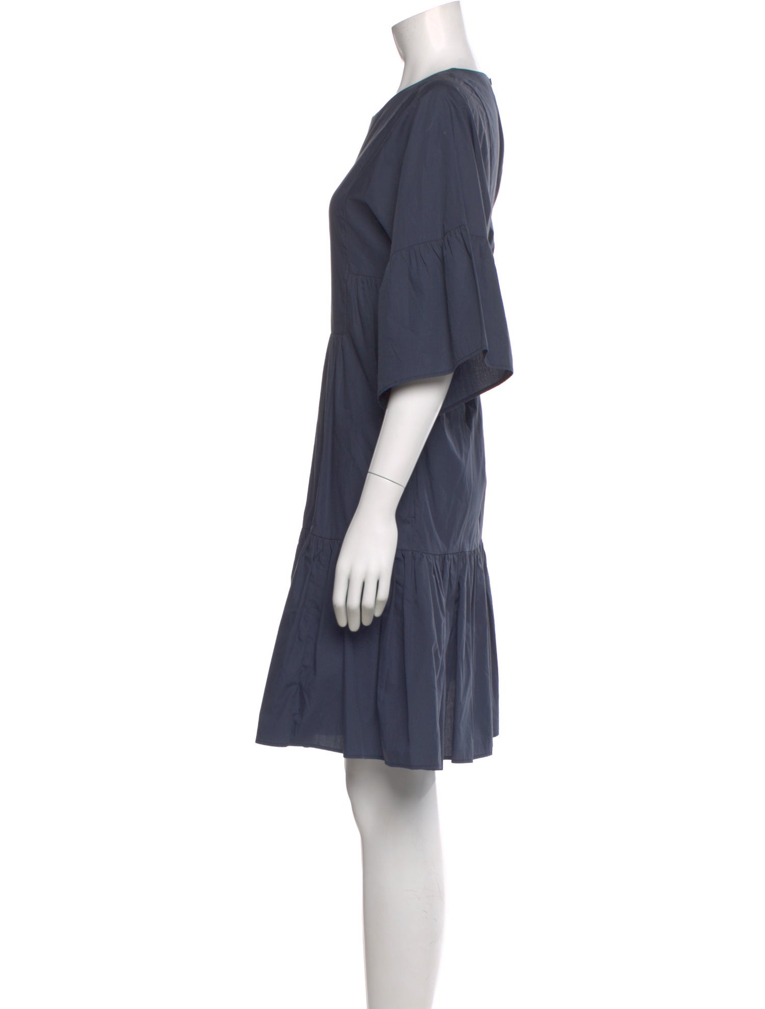 Closed Crew Neck Knee-Length Dress