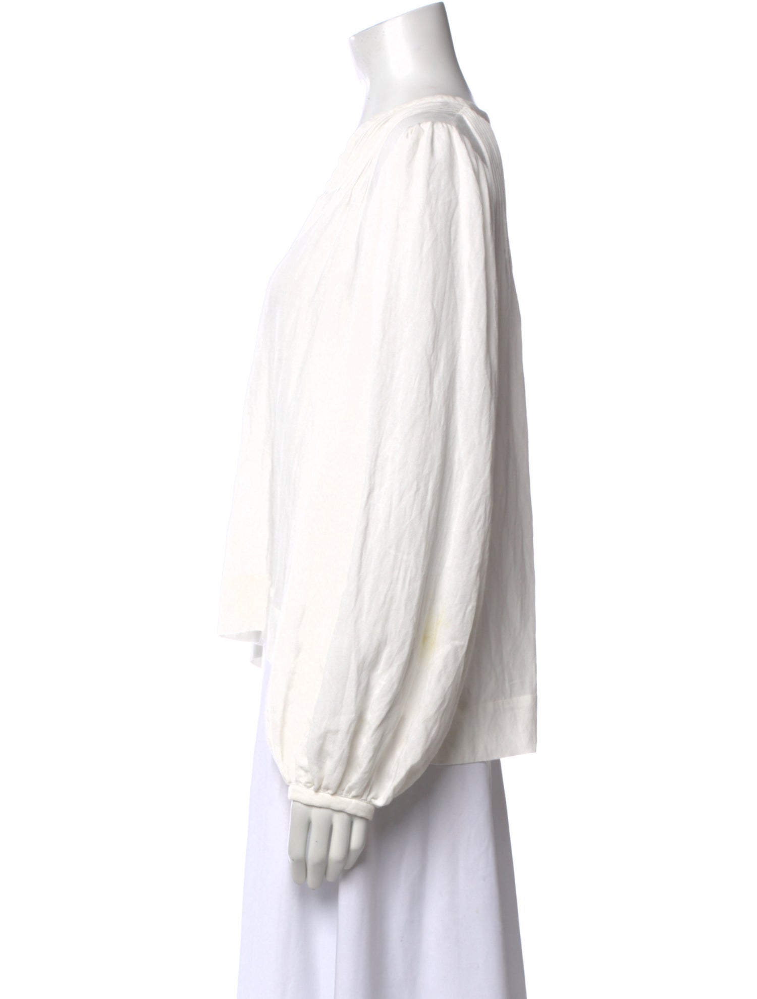 Closed V-Neck Long Sleeve Blouse