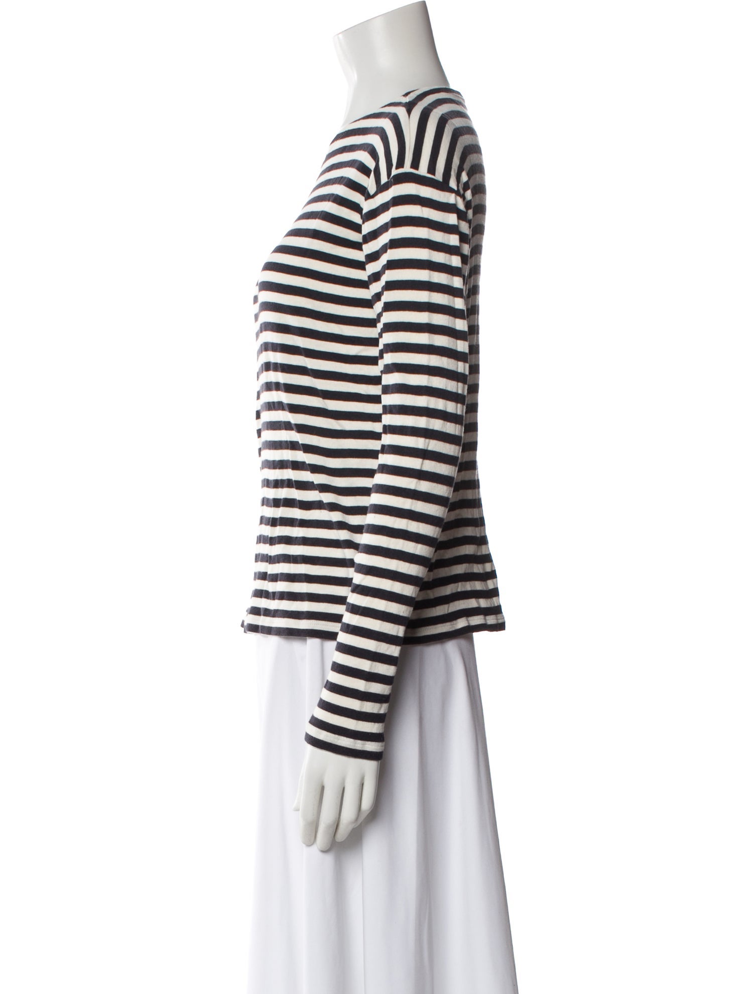 Closed Striped Crew Neck Top