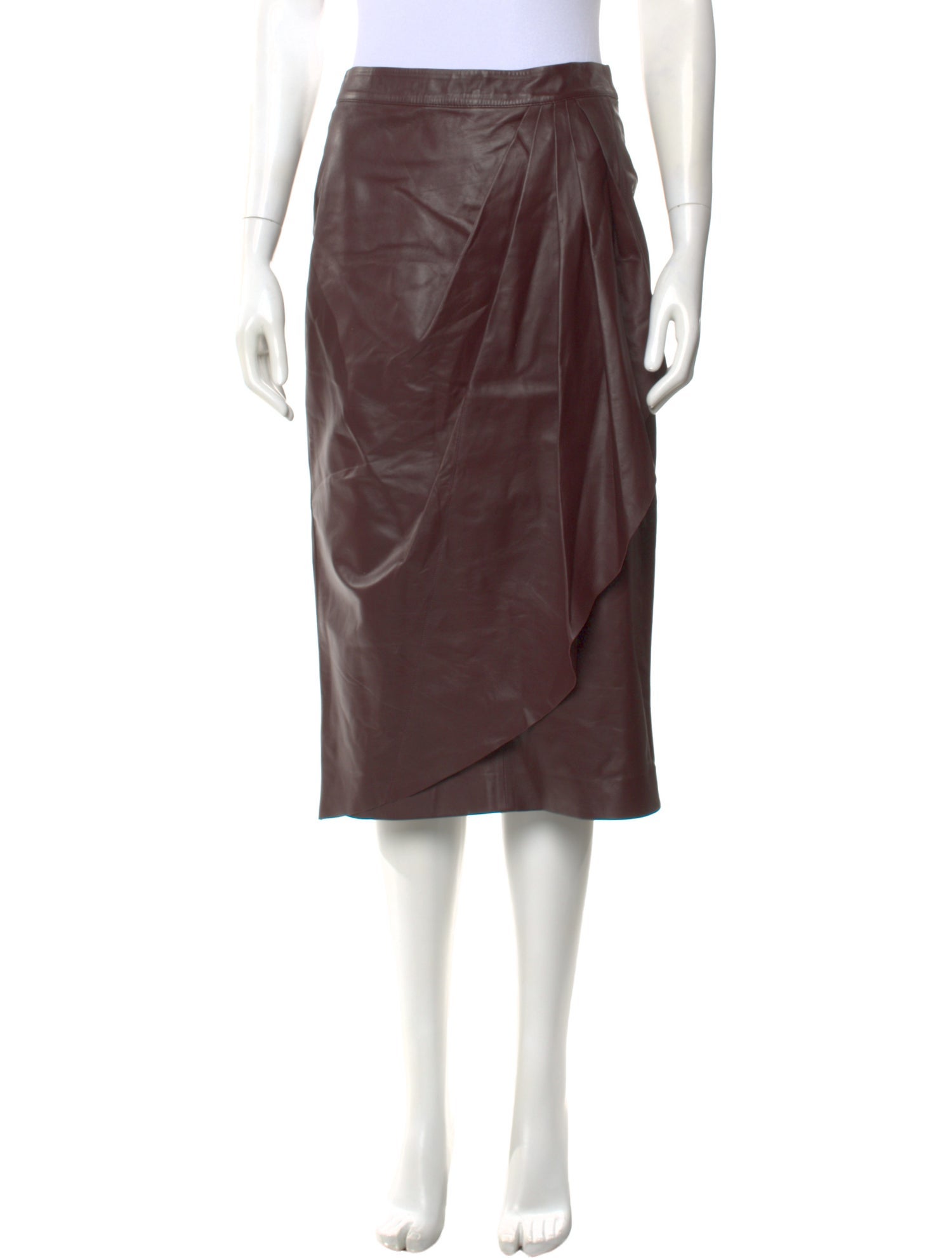 Closed Lamb Leather Knee-Length Skirt