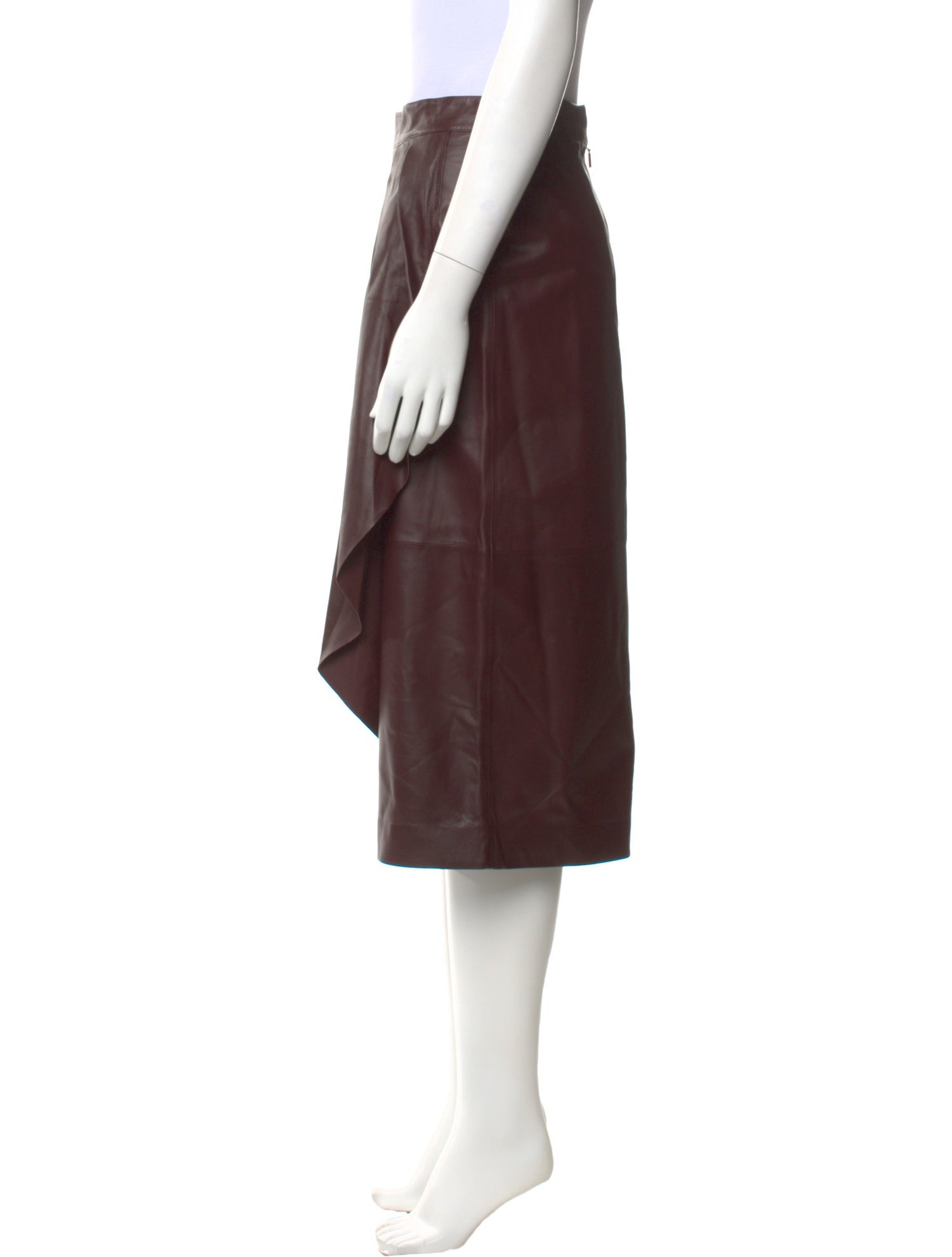 Closed Lamb Leather Knee-Length Skirt