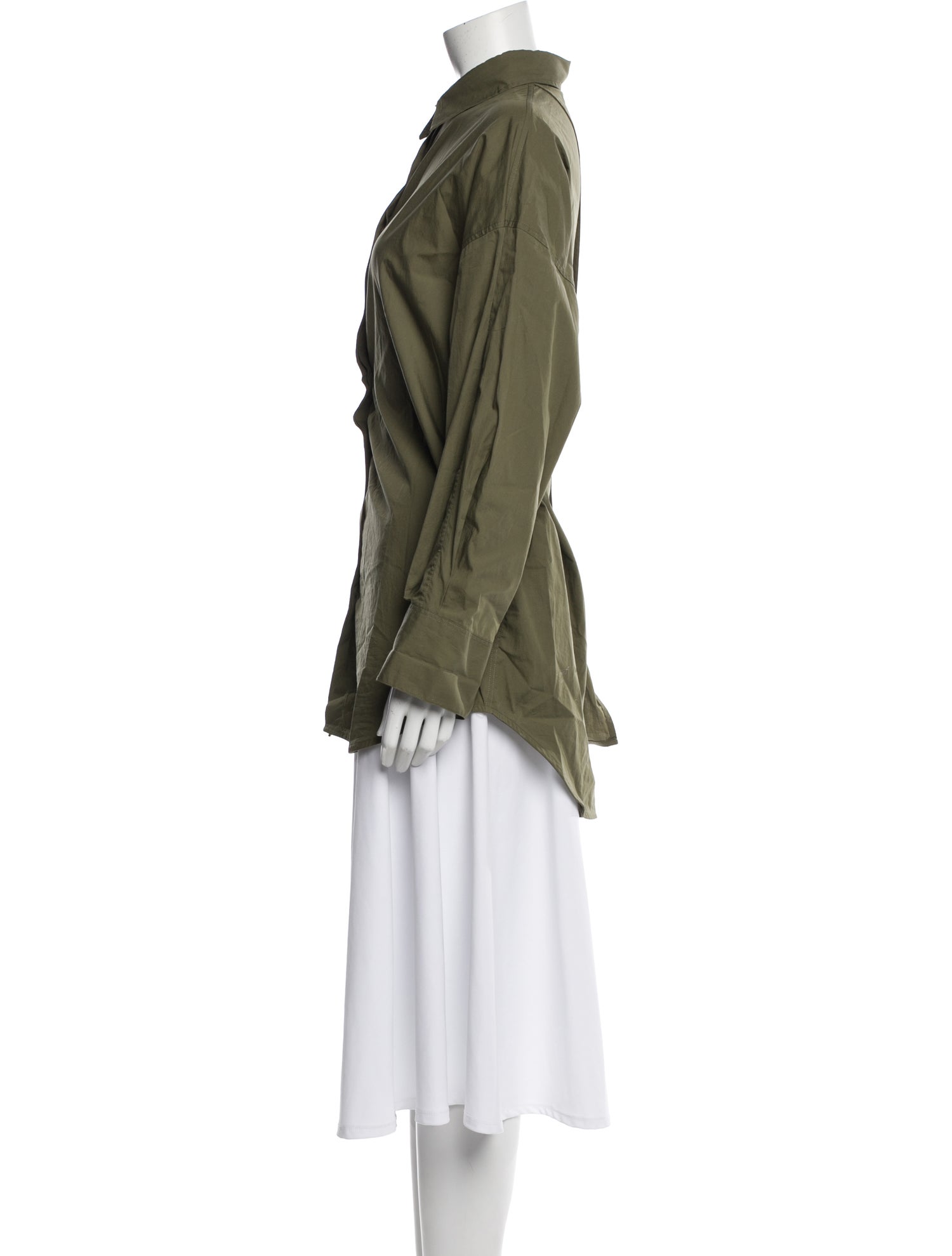 Closed Long Sleeve Button-Up Top