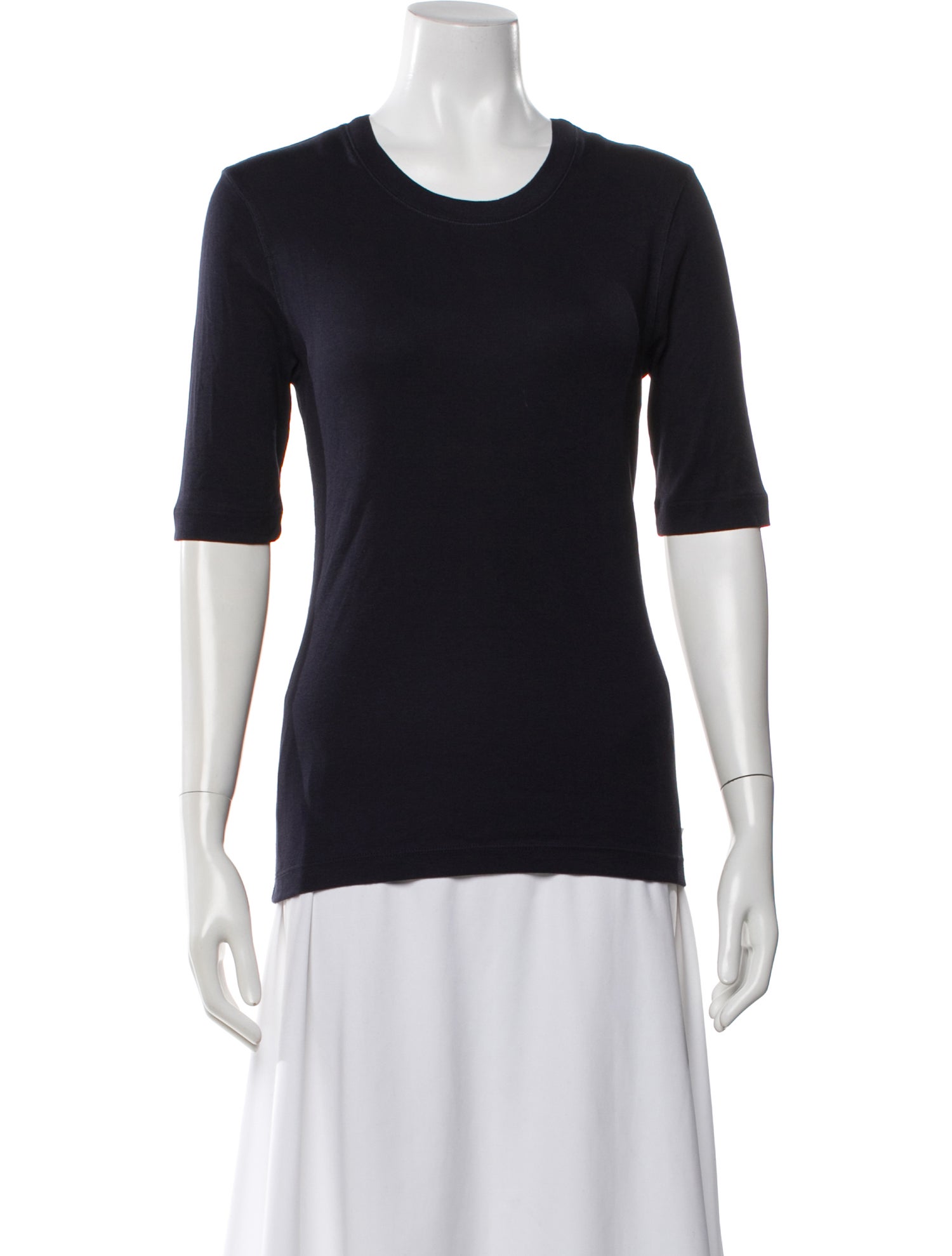 Closed Crew Neck Three-Quarter Sleeve T-Shirt