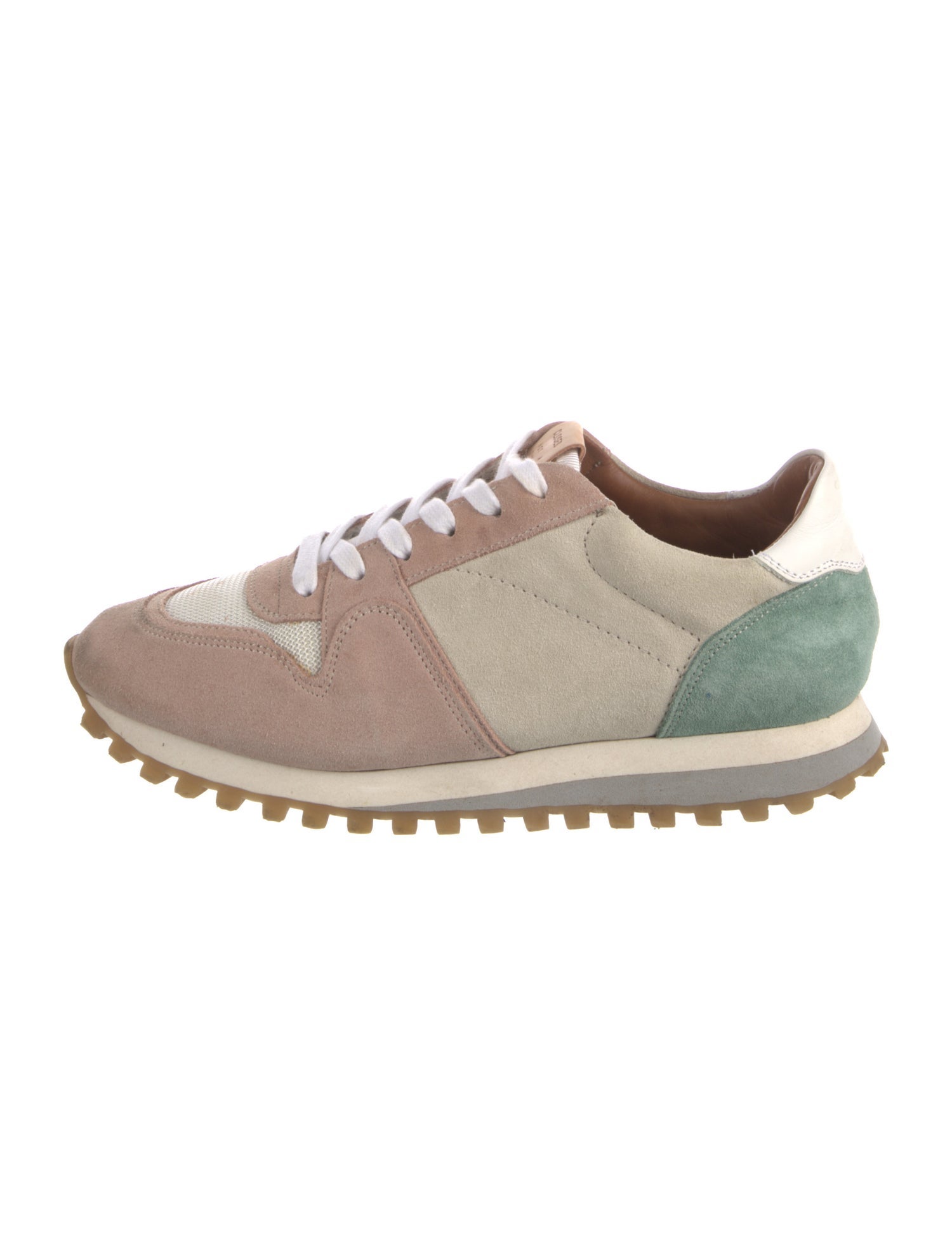 Closed Suede Colorblock Pattern Sneakers