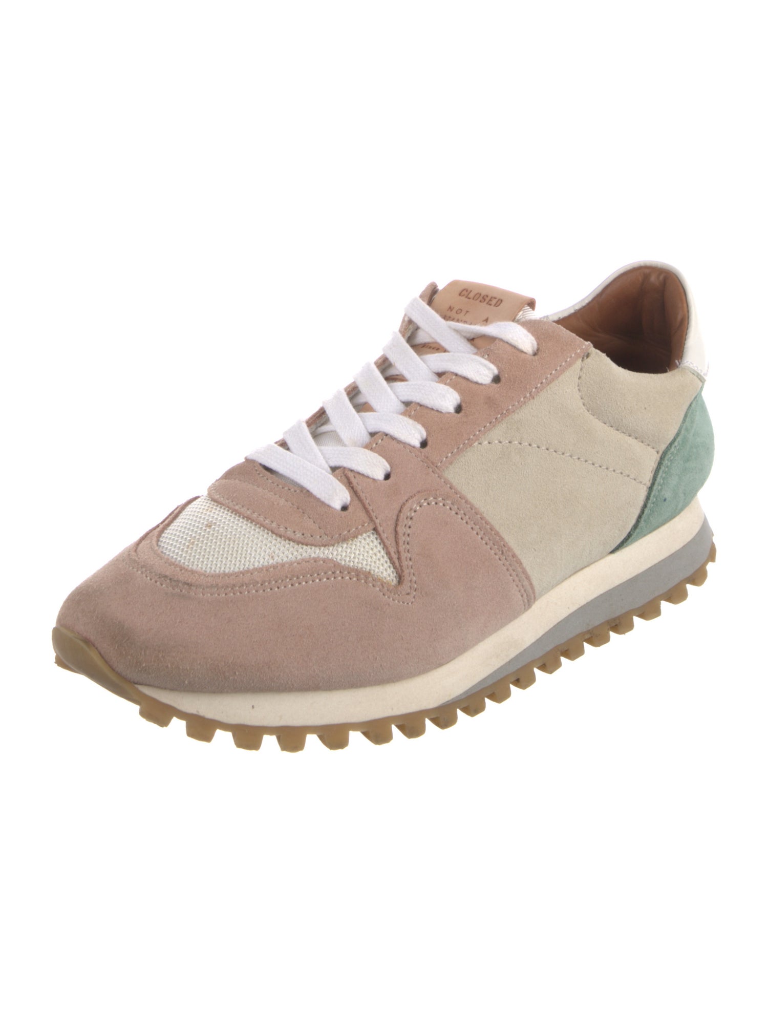 Closed Suede Colorblock Pattern Sneakers