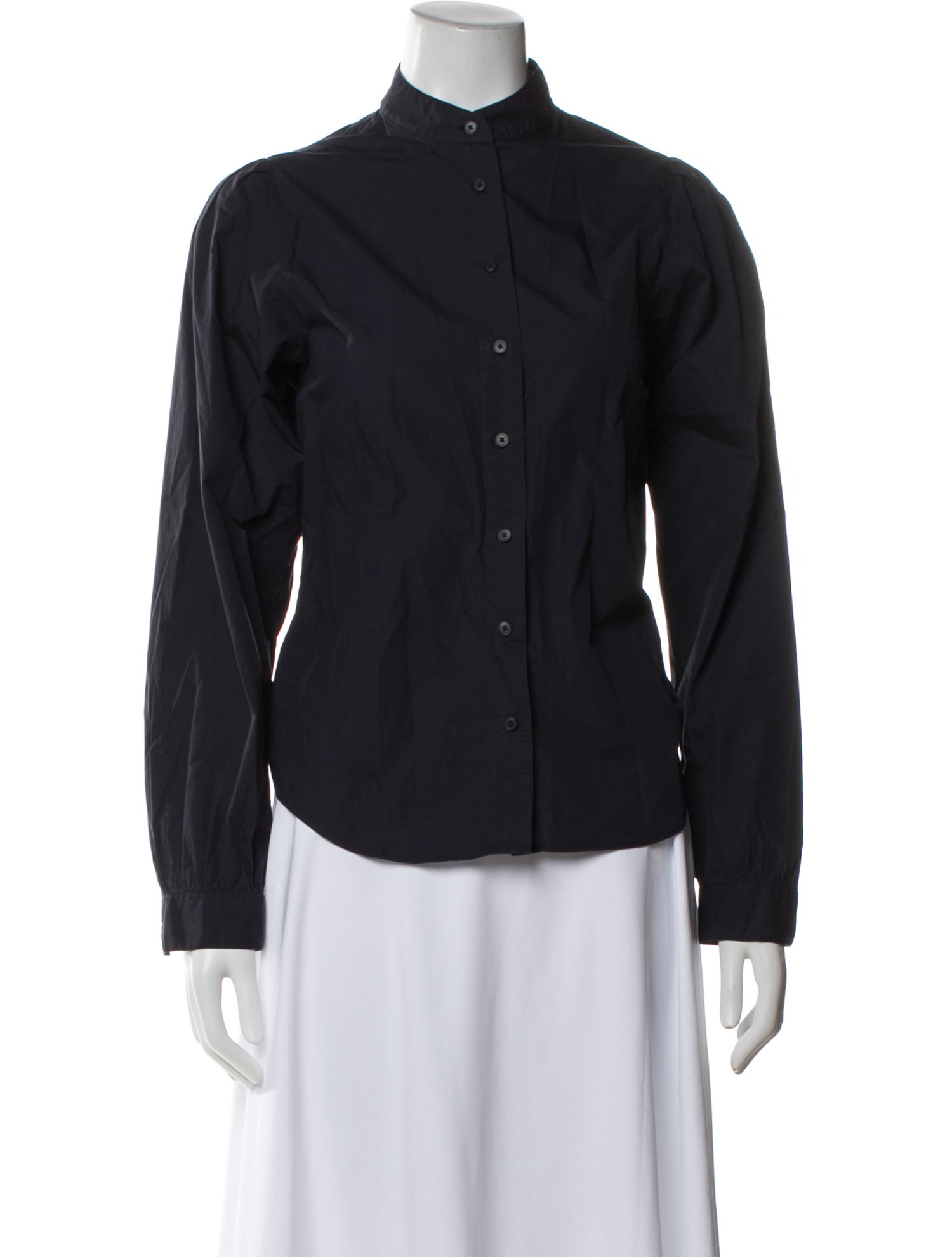 Closed Long Sleeve Button-Up Top