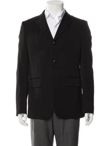 Comme des Garçons Homme Deux Suiting Wool Leather Trim Embellishment Blazer M