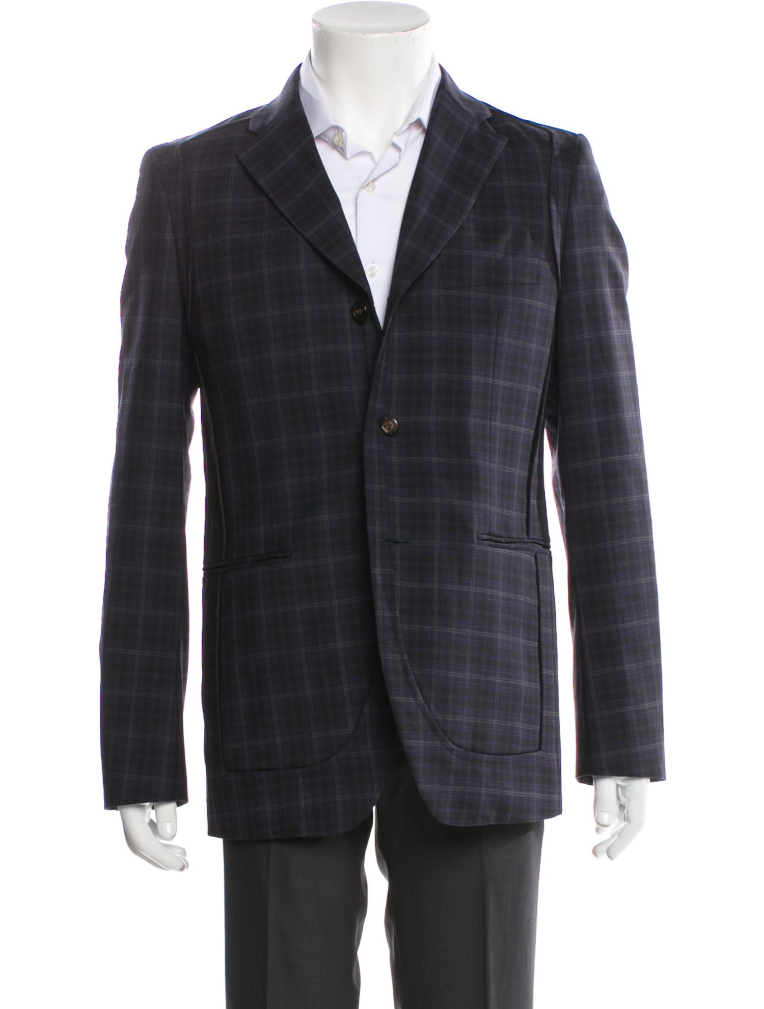Comme des Garçons Homme Deux Virgin Wool Plaid Print Blazer