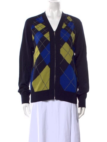Comme des Garçons Homme Deux Sweaters Wool Plaid Print Cardigan S