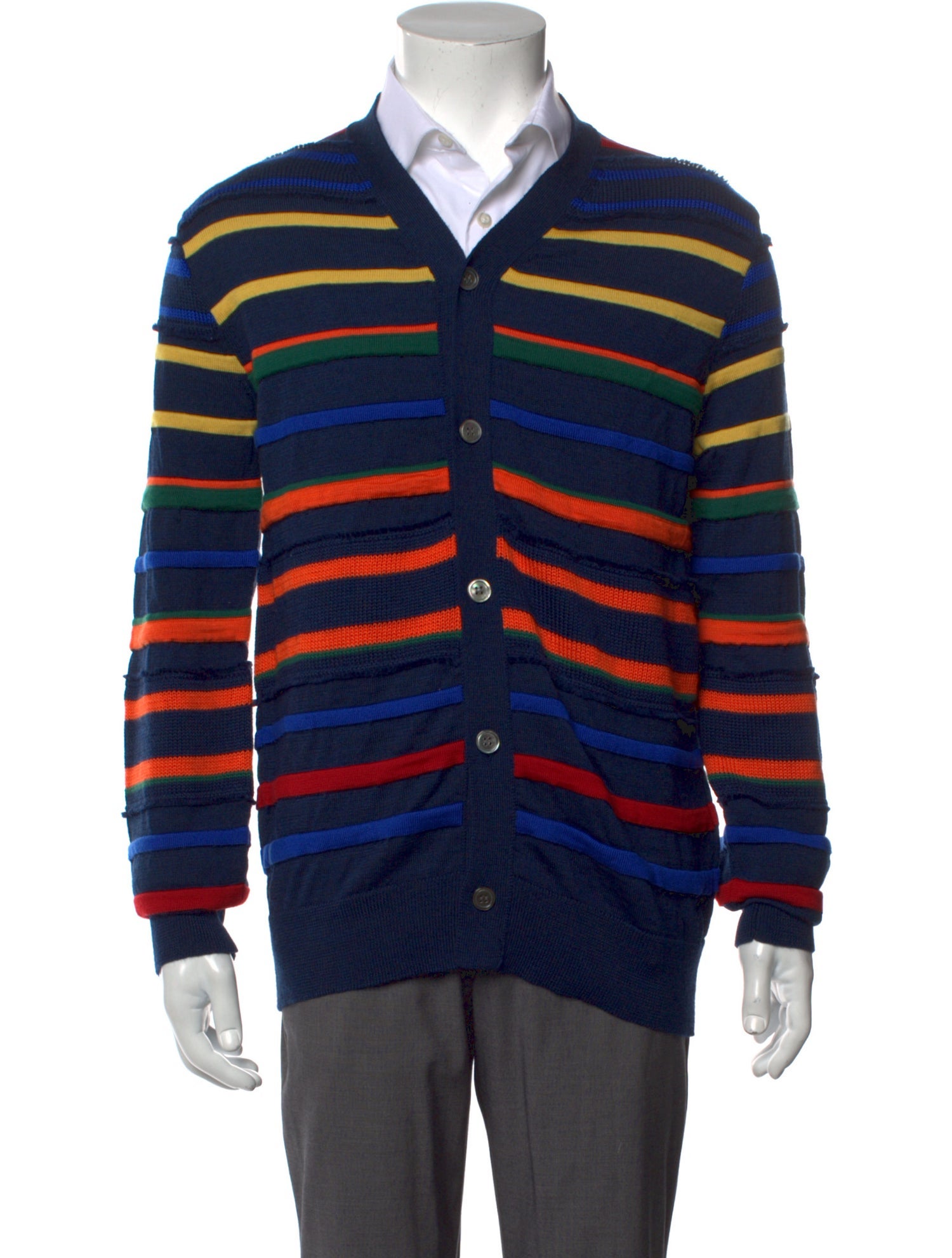 Comme des Garçons Homme Deux Wool Striped Cardigan