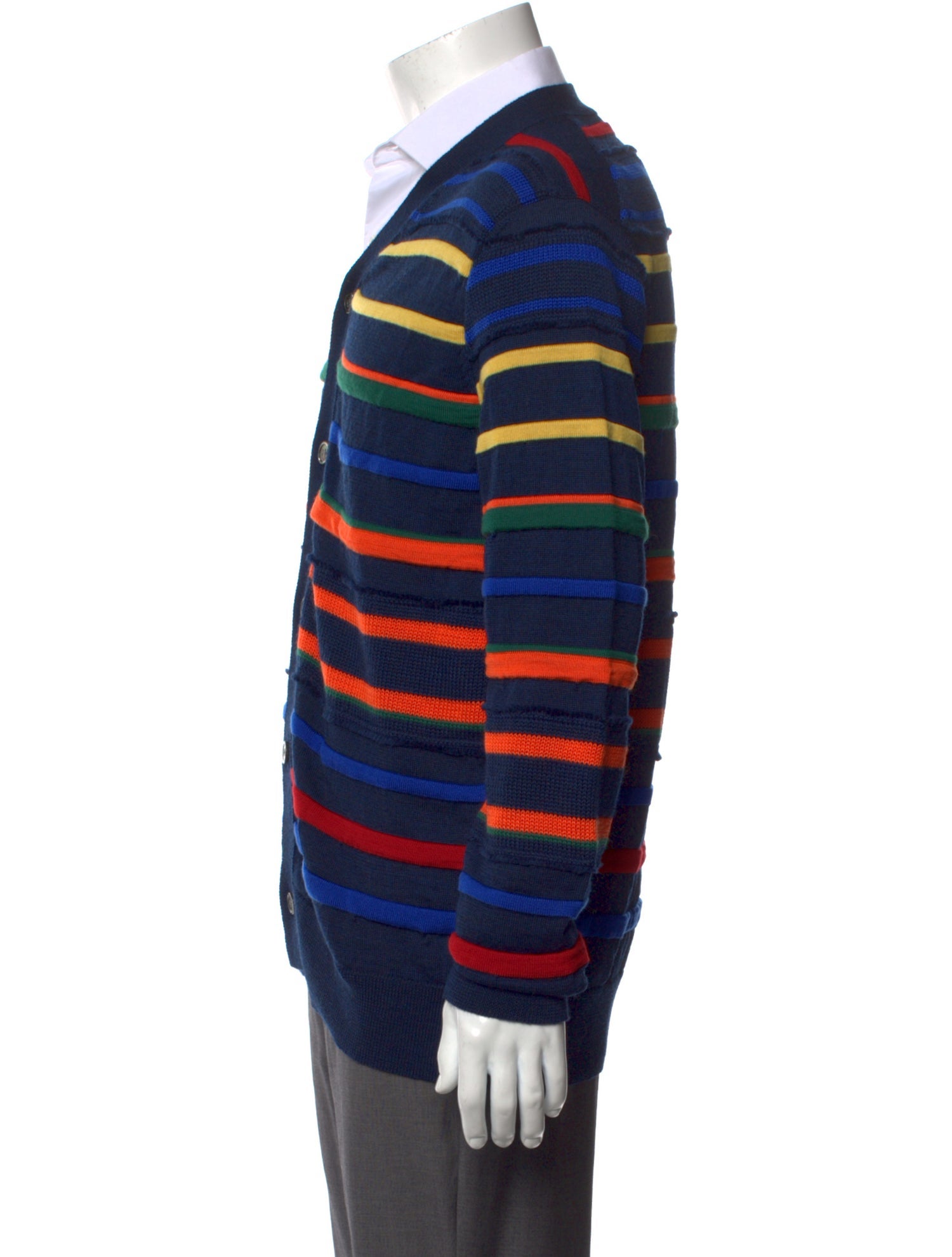 Comme des Garçons Homme Deux Wool Striped Cardigan
