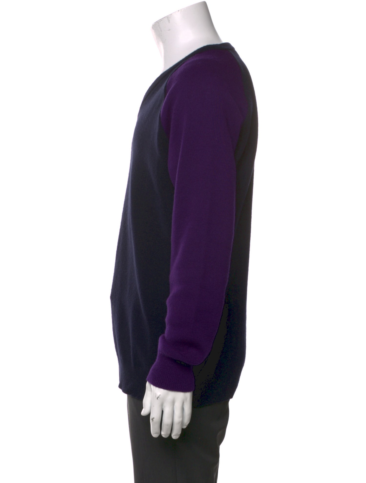 Comme des Garçons Homme Deux Colorblock Pattern V-Neck Pullover