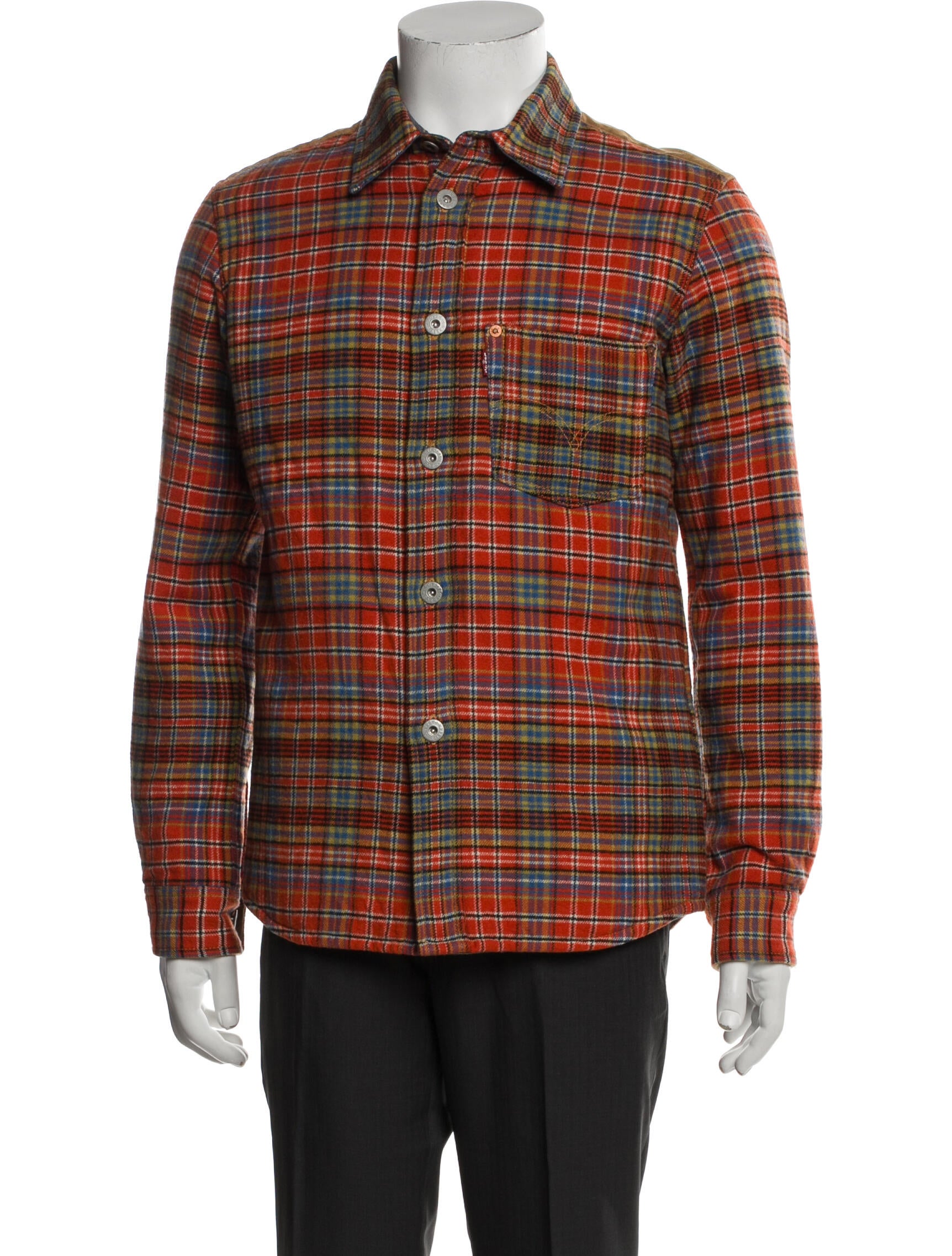 Junya Watanabe Comme des Garçons MAN x Levi's Wool Plaid Print Trucker Jacket