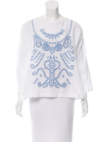 Collection by Giada Forte Eyelet-Accented Oversize Top
