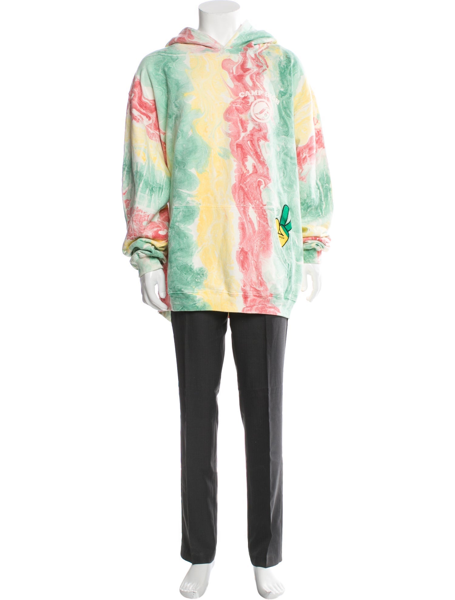 Camp High Tie-Dye Print Crew Neck Hoodie