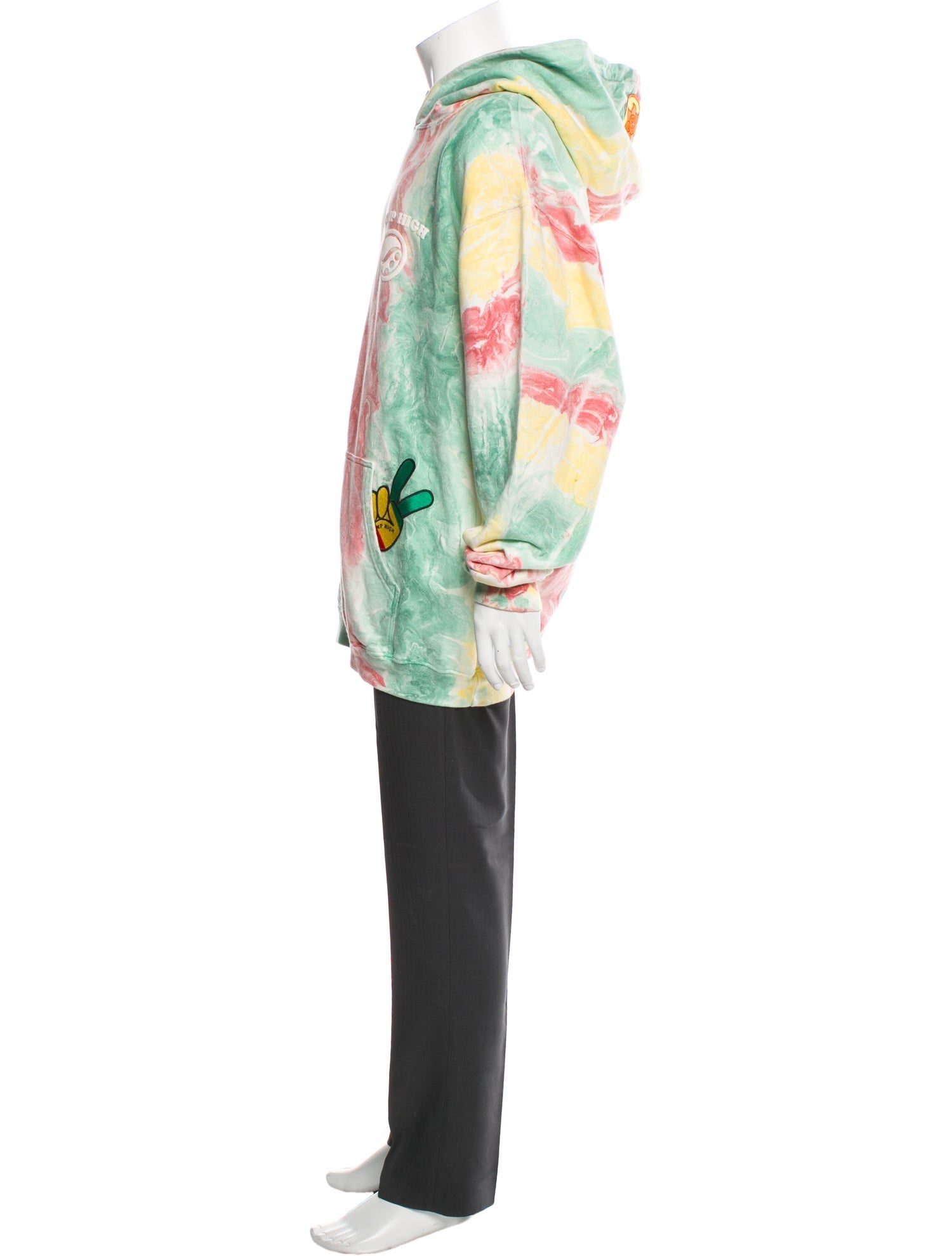 Camp High Tie-Dye Print Crew Neck Hoodie