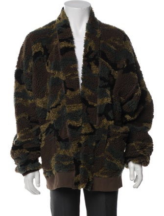 Camp High Camouflage Print Mock Neck Cardigan
