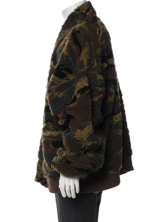 Camp High Camouflage Print Mock Neck Cardigan