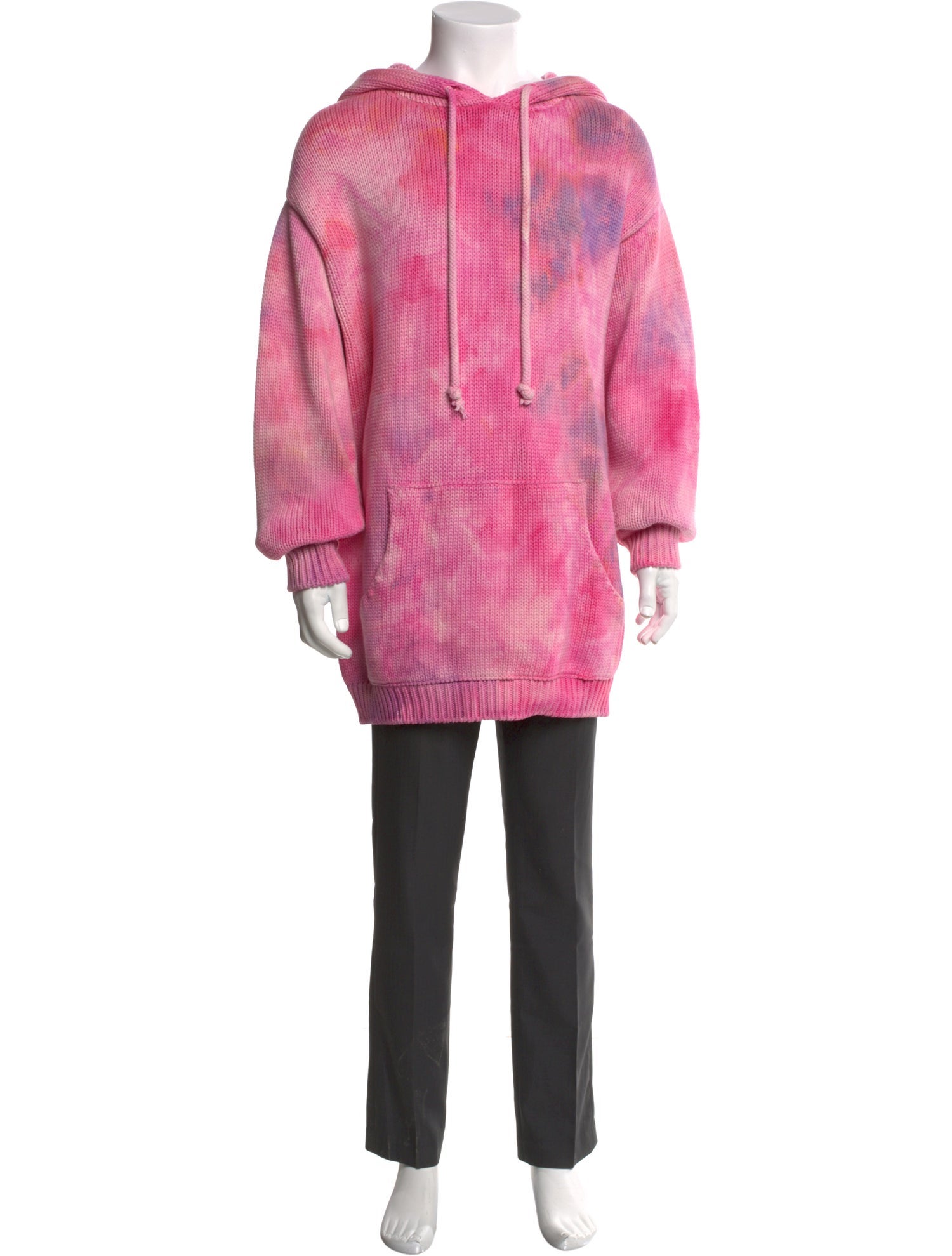 Camp High Tie-Dye Print V-Neck Hoodie